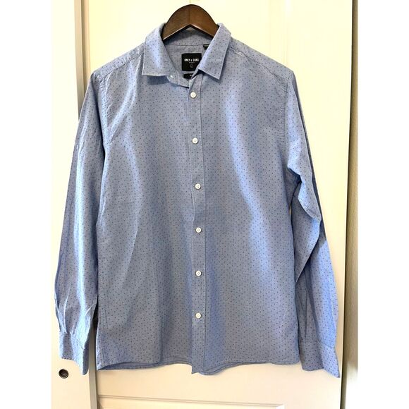 ONLY & SONS Alvaro Micro Print with Button-Down Collar Shirt Size L/G - Picture 2 of 8